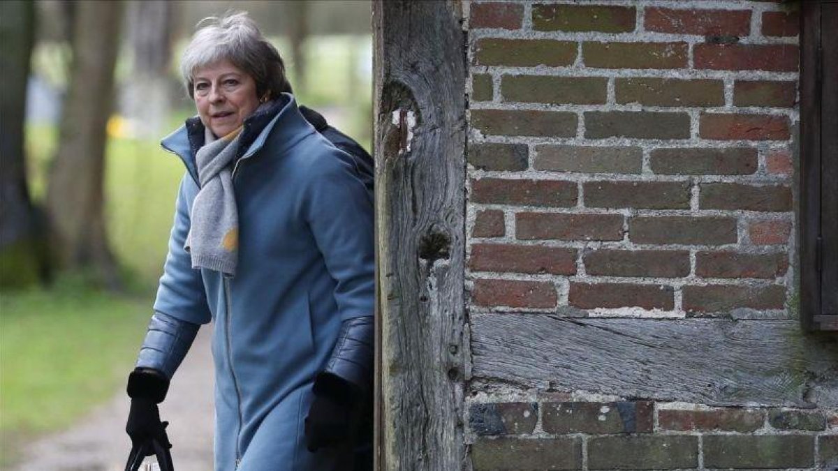 La primera ministra británica Theresa May durante el 10 de marzo.-DANIEL LEAL OLIVAS (AFP)