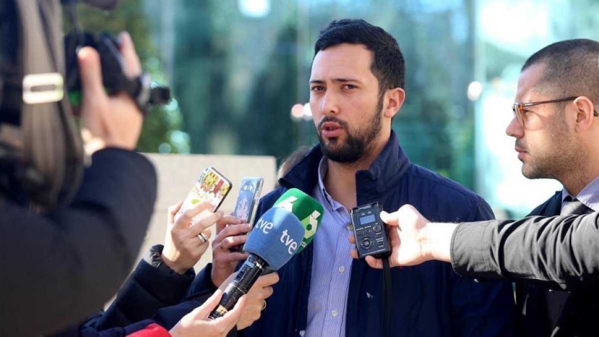 El rapero Valtònyc, tras declarar en la Audiencia Nacional en febrero del 2017.-JUAN MANUEL PRATS