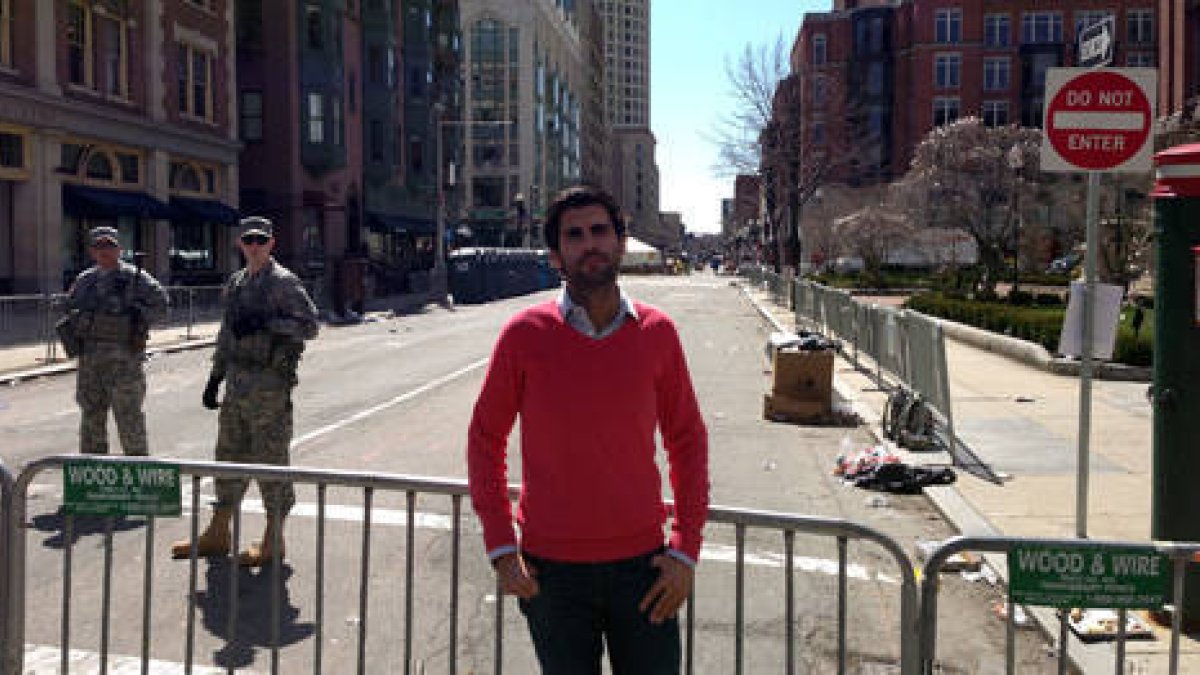 Álvaro Barrio, ayer, en Boston.-