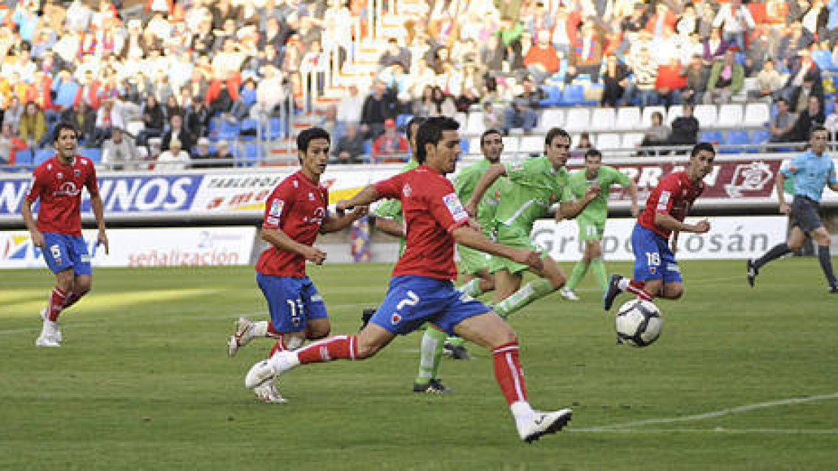 Mario, Vélez, Del Pino y Garmendia en el Numancia-Murcia de Copa del año 2009. / Úrsula Sierra-