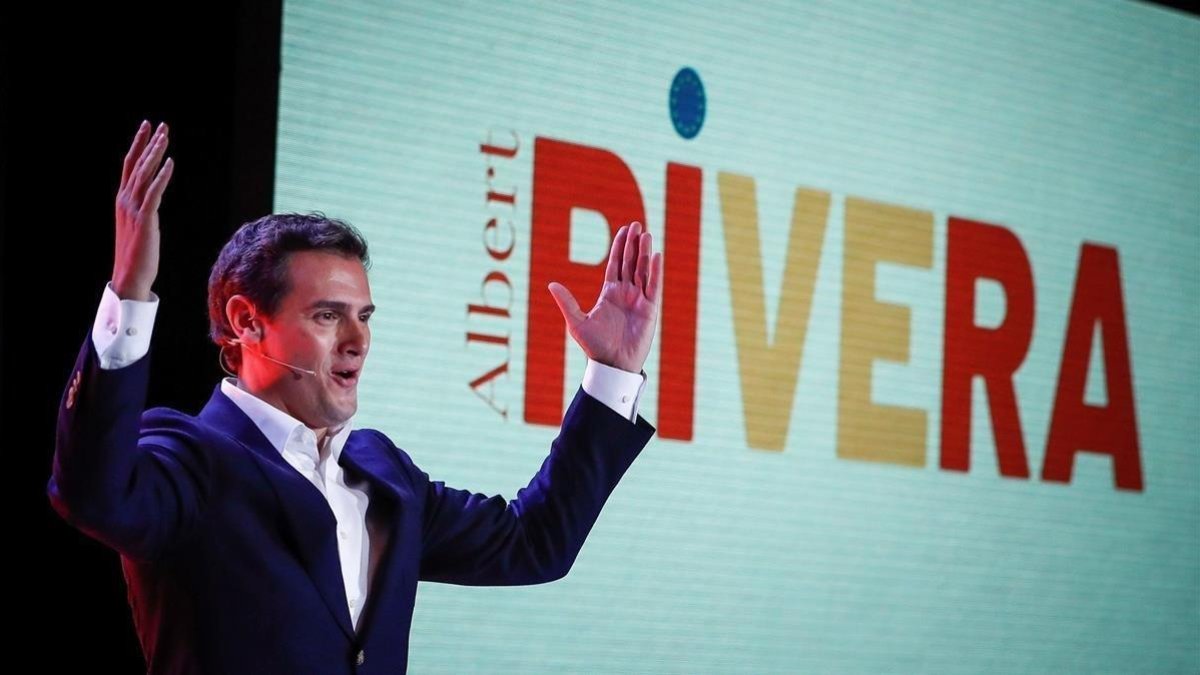 Albert Rivera durante el acto de presentacion de su candidatura a la Presidencia del Gobierno tras imponerse ayer en el proceso de primarias .-EFE