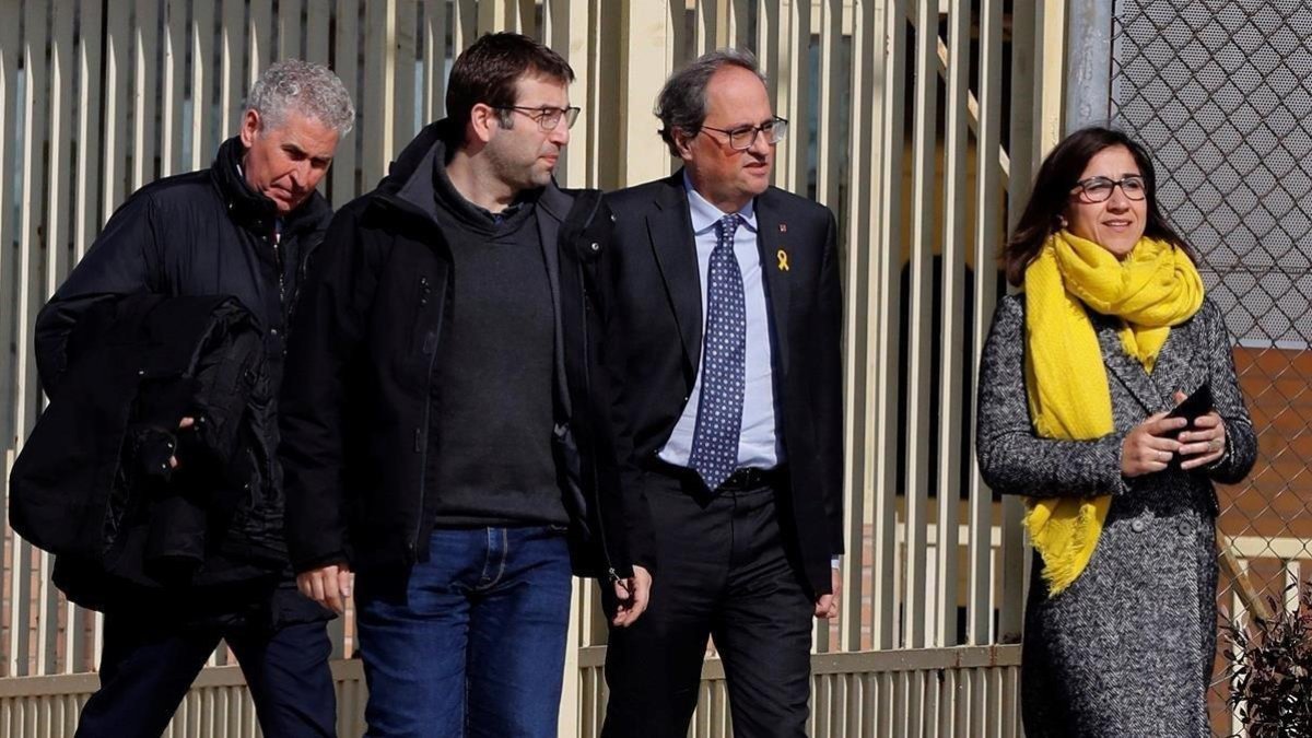 El president Quim Torra, a su salida de la prisión de Soto del Real-EFE