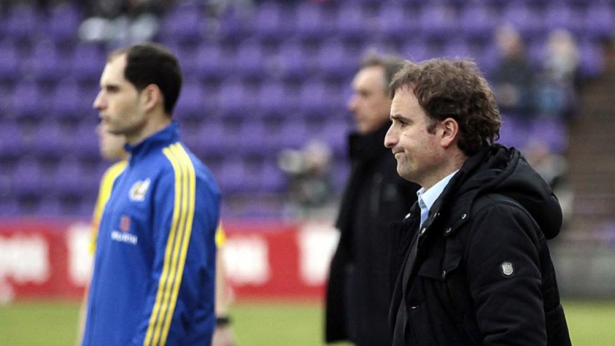 Jagoba Arrasate durante el partitdo en Zorrilla.-MIGUEL ÁNGEL SANTOS