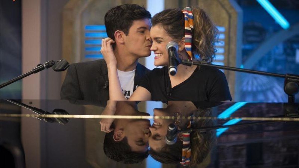 Alfred y Amaia, tras interpretar City of stars en El hormiguero.-CARLOS LOPEZ ALVAREZ