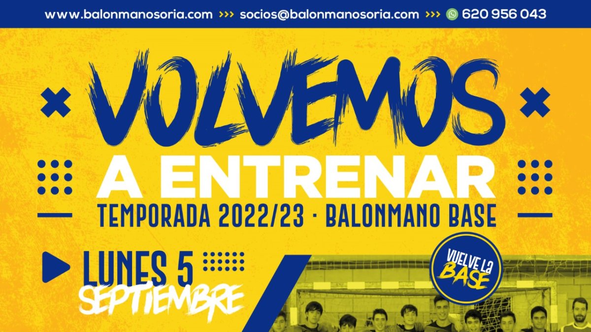 Cartel entrenamientos de la base del BM Soria.