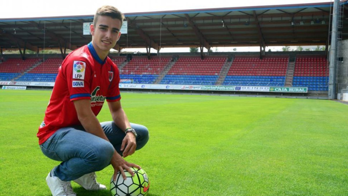 David Concha demostró ante el Elche que es un jugador que le puede dar muchas alegrías al ataque del Numancia esta temporada.-Álvaro Martínez