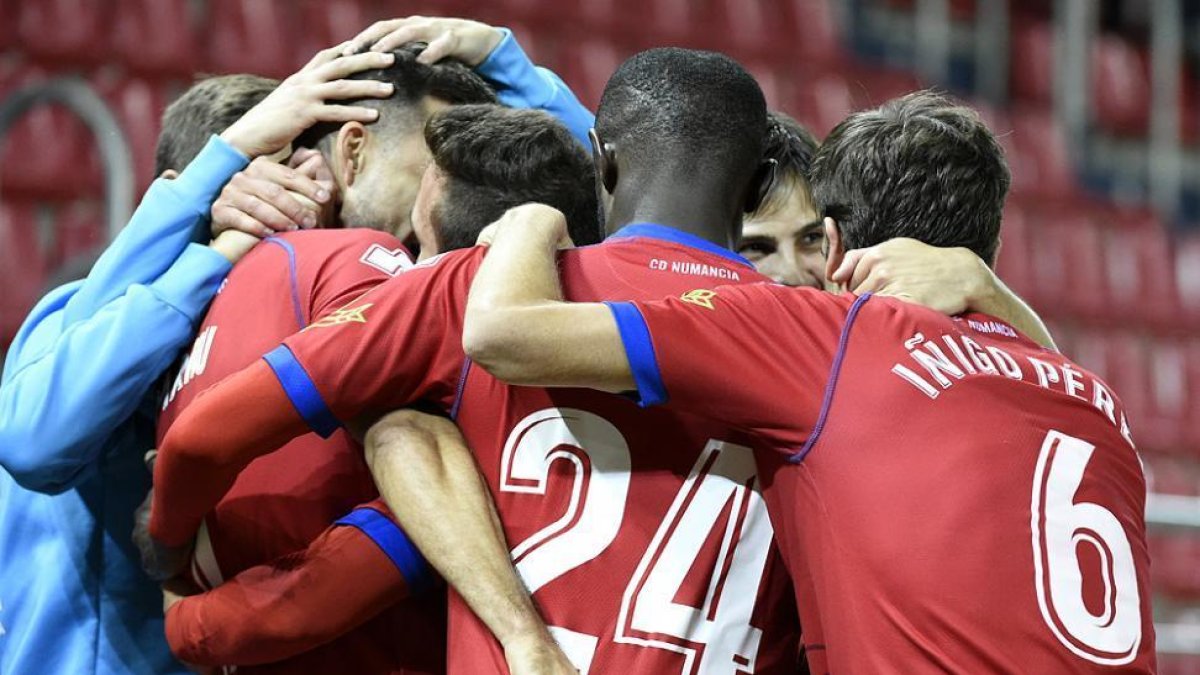 El Numancia ganaba el viernes al Alcorcón para ser el mejor equipo local de la Segunda División.-Valentín Guisande