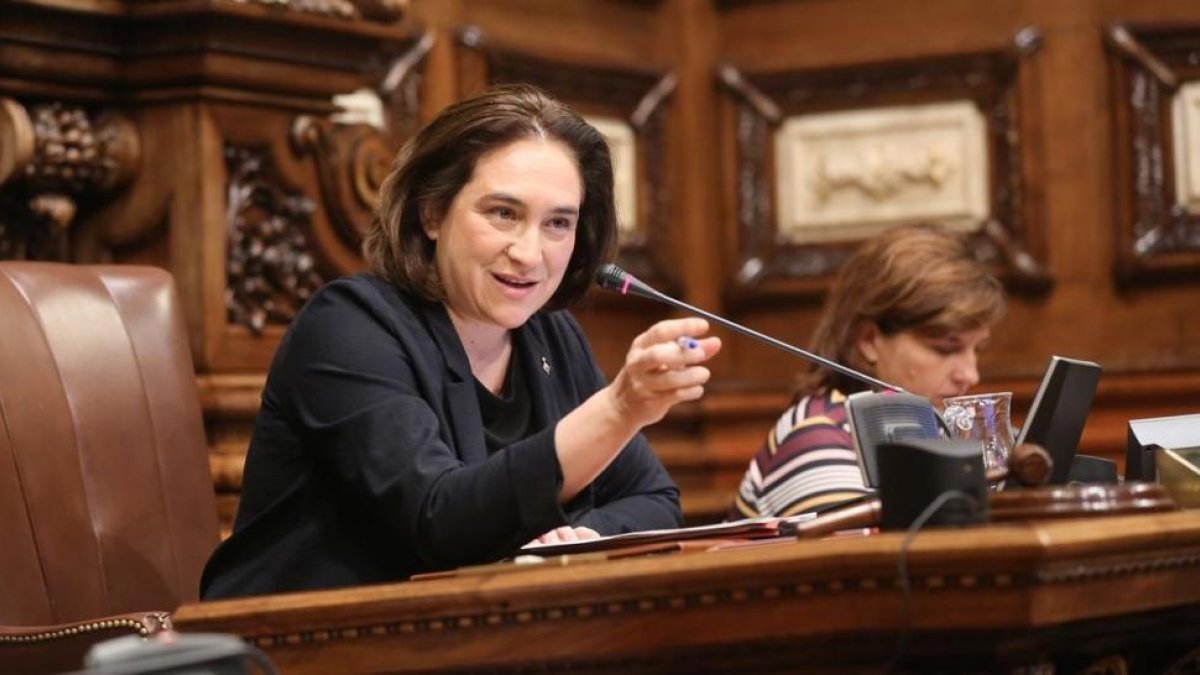Ada Colau en el pleno municipal.-DANNY CAMINAL
