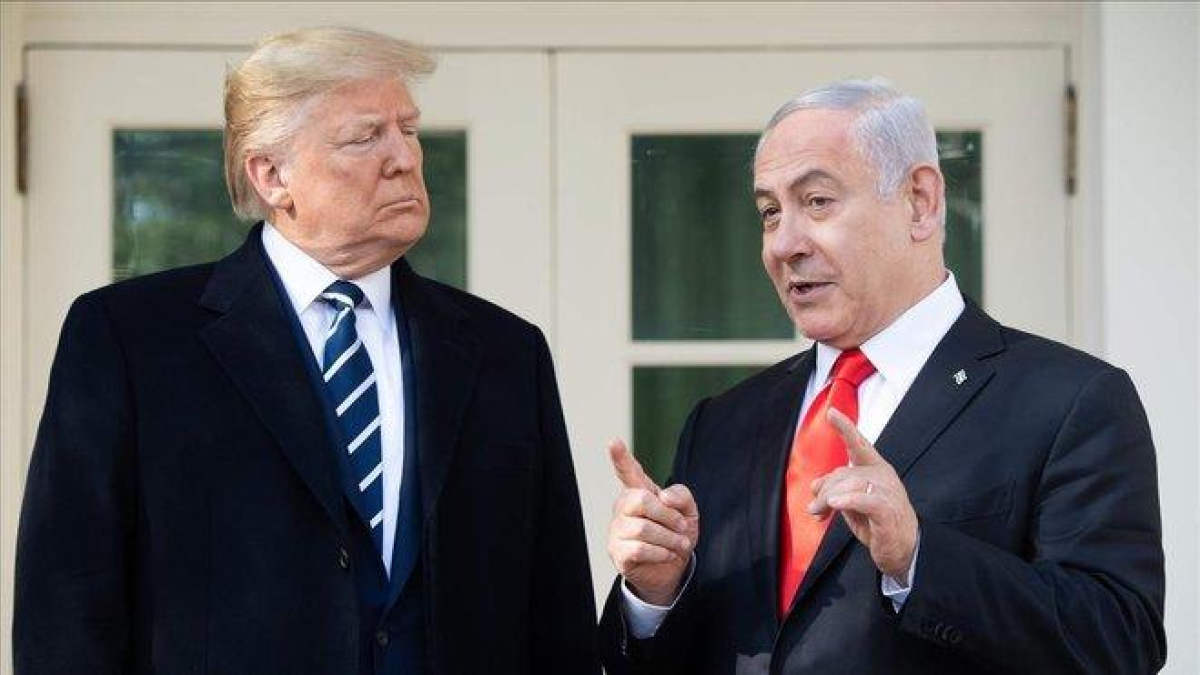 Trump y Netanyahu ayer en la Casa Blanca.-AFP