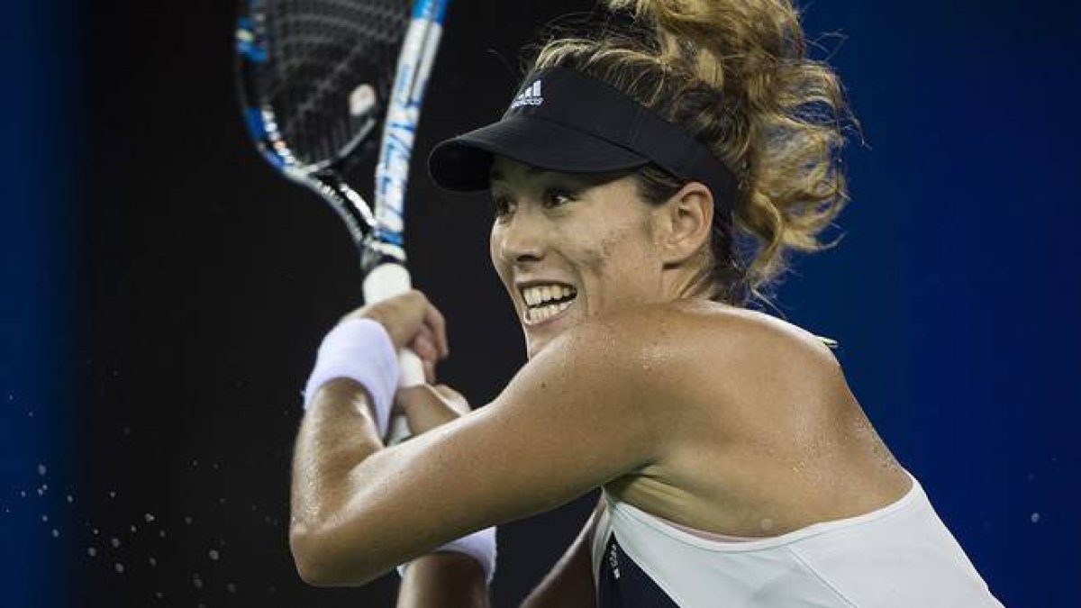La tenista española Garbiñe Muguruza, durante el torneo de tenis de Wuhan (China).-AFP / FRED DUFOUR