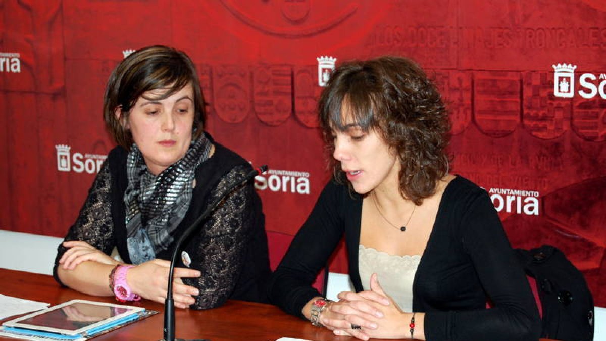 Ana Alegre e Inés Andrés, ayer en rueda de prensa. / AYUNTAMIENTO DE SORIA-