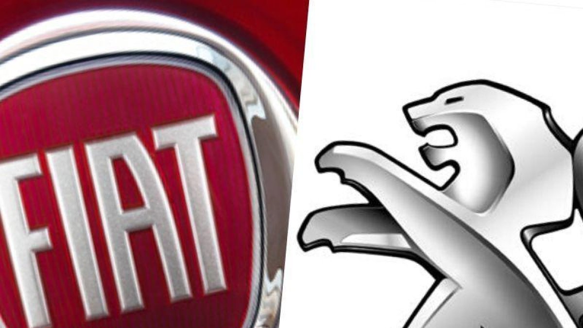 Logos de Peugeot y Fiat.-