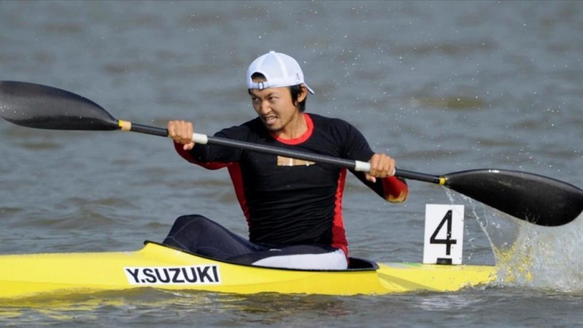 Yasuhiro Suzuki, en su kayak, en los Juegos Asiáticos del 2010.-KYODO