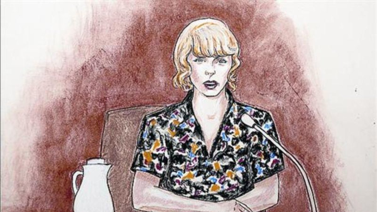 Dibujo de Taylor Swift, en el juicio.-
