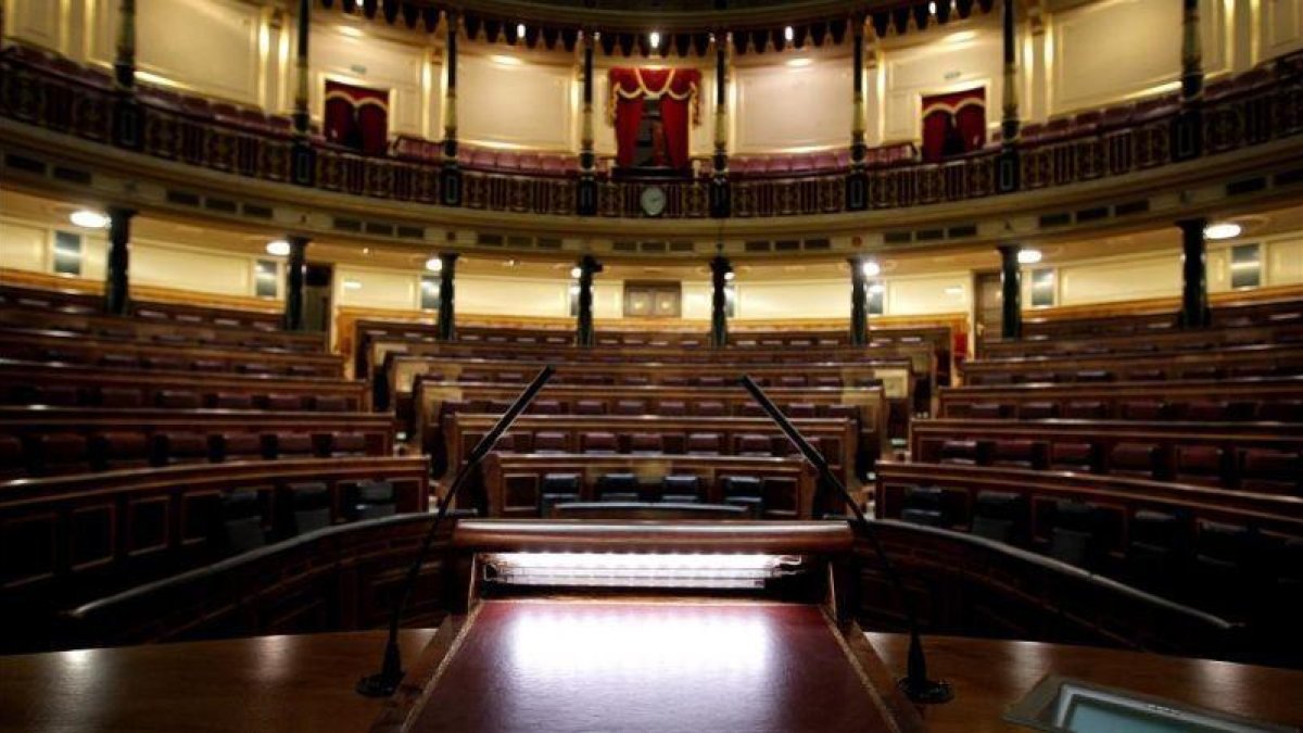 Vista del hemiciclo del Congreso de los Diputados.-JOSÉ LUIS ROCA
