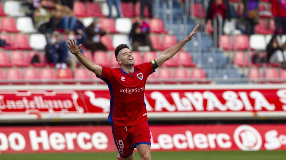 El Numancia necesita los goles de Gabarre. MARIO TEJEDOR