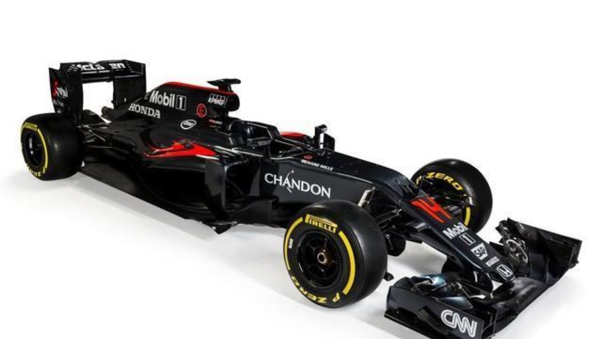 El McLaren MP4-31, el monoplaza que pilotará Fernando Alonso en la temporada 2016.-