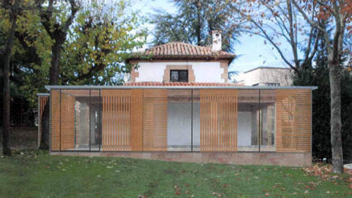 Recreación de la futura Casa del Guarda.-