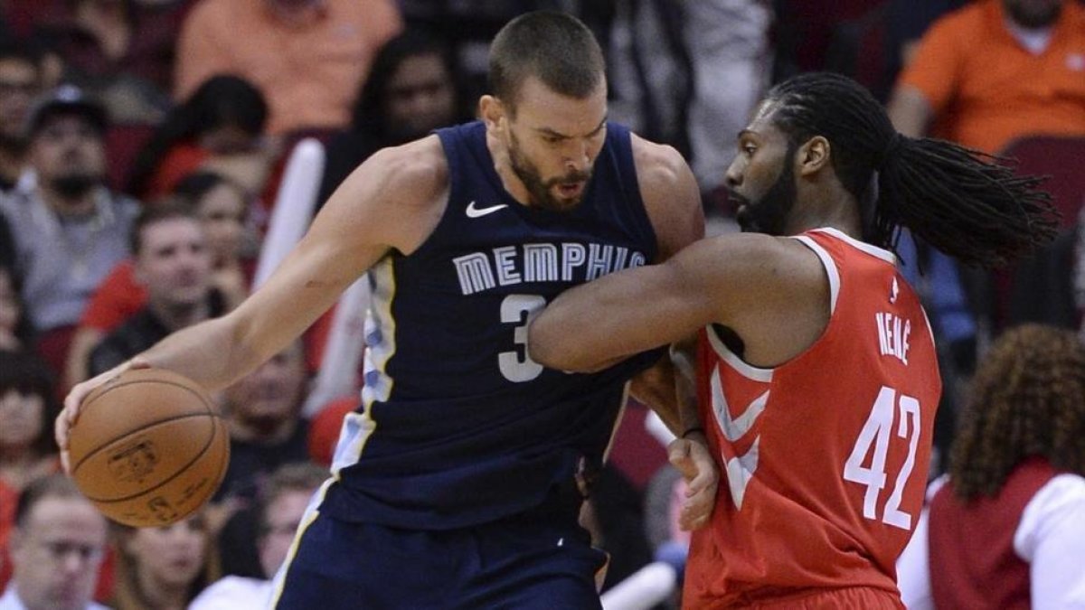 Marc Gasol durante el partido.-GEORGE BRIDGES