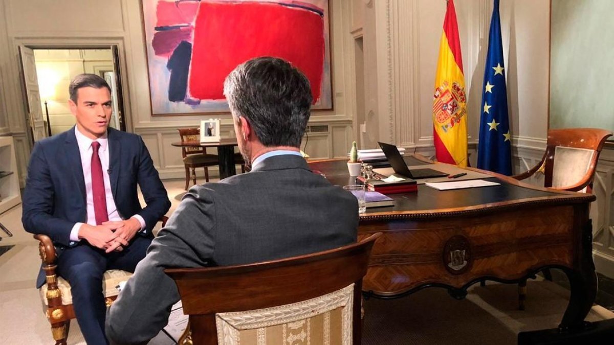Sánchez, en su entrevista con TVE.-EFE