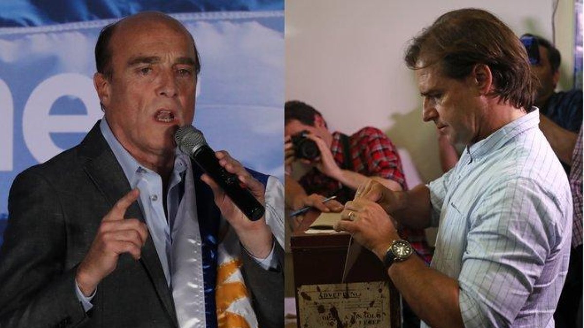 Daniel Martínez (Frente Amplio) y Luis Lacalle Pou (Partido Nacional), disputarán la presidencia en segunda vuelta.-EFE