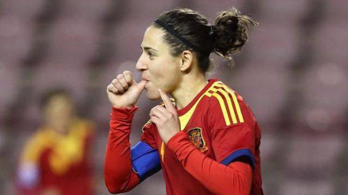 Vero Boquete celebra un gol con la selección española.-Foto: RFEF