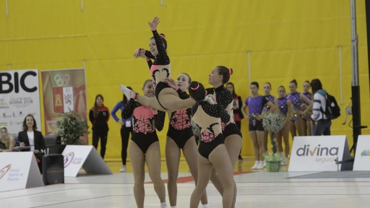 Soria fue ayer el epicentro de la gimnasia española con la celebración en Los Pajaritos de la primera jornada del Nacional.-Luis Ángel Tejedor