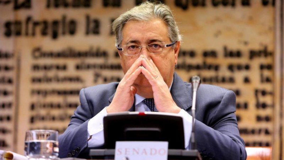 Zoido, durante su comparecencia en el Senado para hablar de la actuación y el despliegue policial por el 1-O.-JUAN MANUEL PRATS