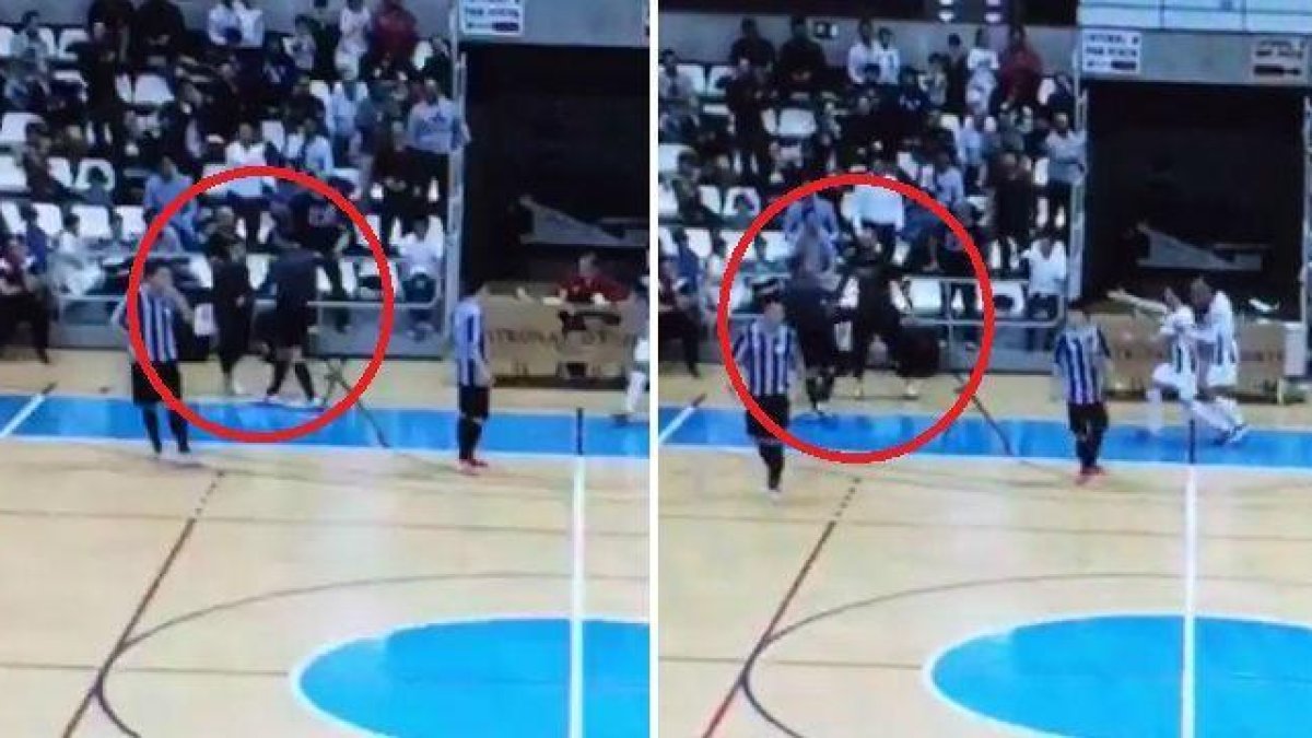 Agresión a un árbitro en el partido Castellón-Barceloneta.-EL PERIÓDICO