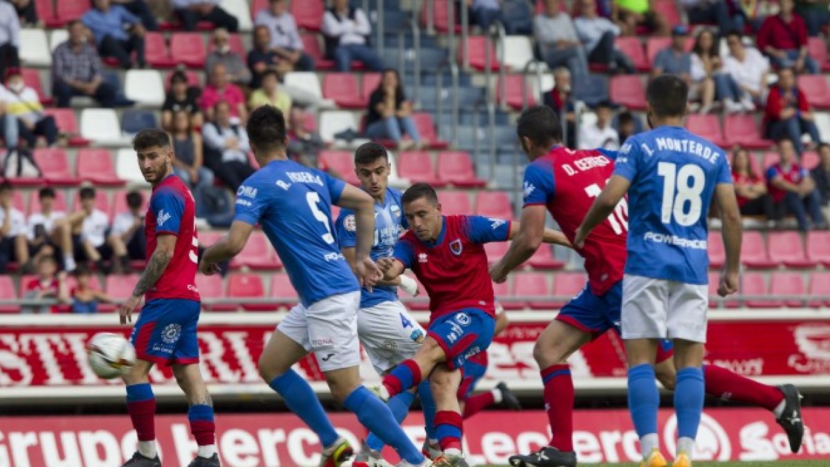Imagen del partido Numancia-Lleida del miércoles. HDS