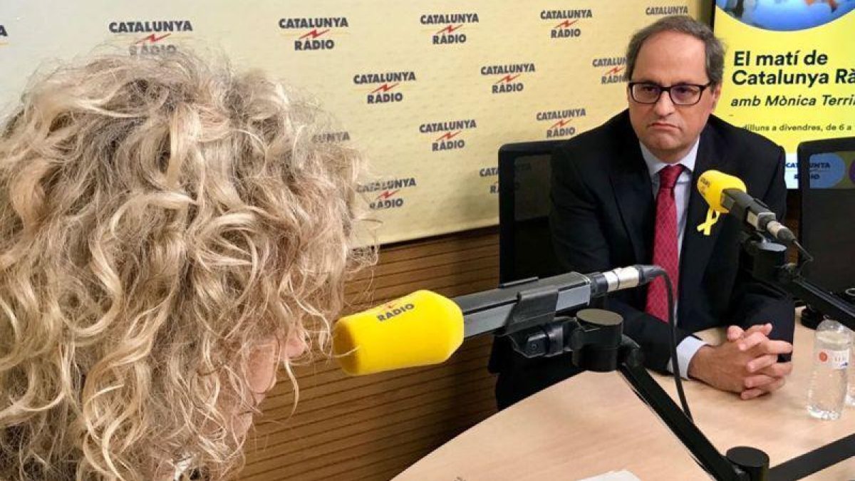 El president de la Generalitat, Quim Torra, entrevistado por Mònica Terribas.-CATALUNYA RÀDIO