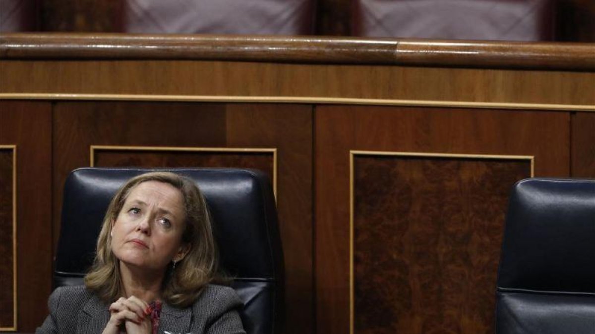 Nadia Calviño, en el Congreso.-EL PERIÓDICO
