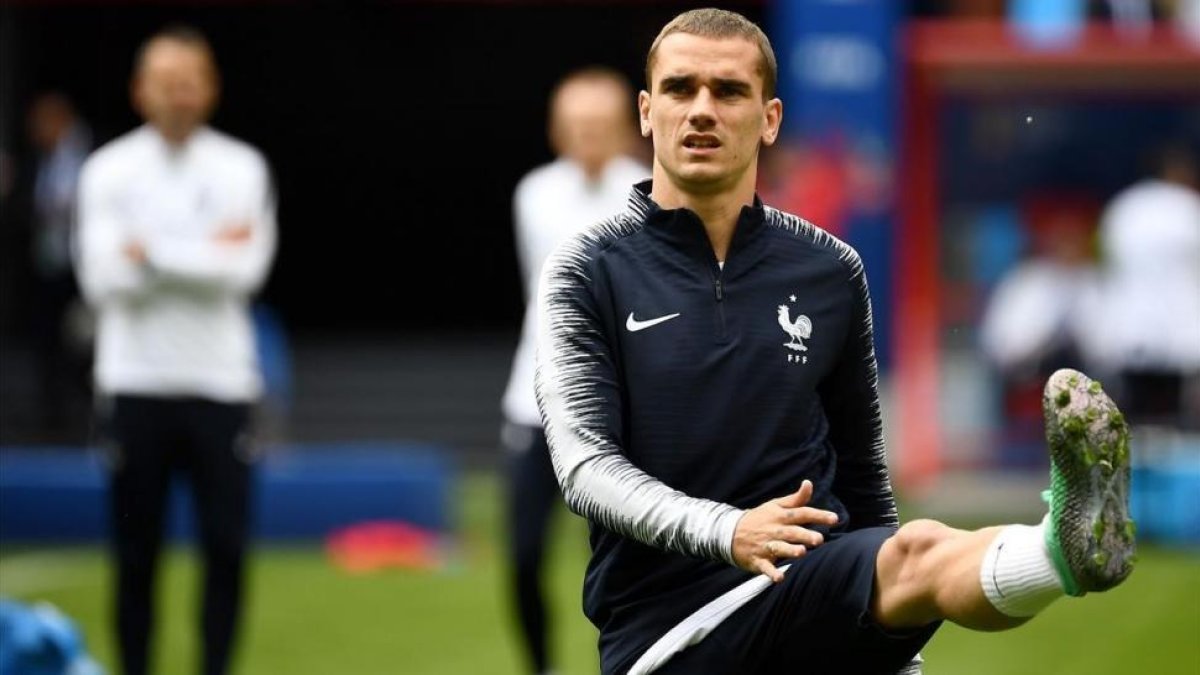 Griezmann, en la sesión de este viernes en Kazán.-AFP / FRANCK FIFE