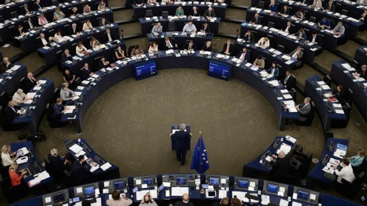 El presidente de la Comisión Europea, Jean-Claude Juncker, en su discurso sobre el estado de la Unión Europea.-FREDERICL FLOREN