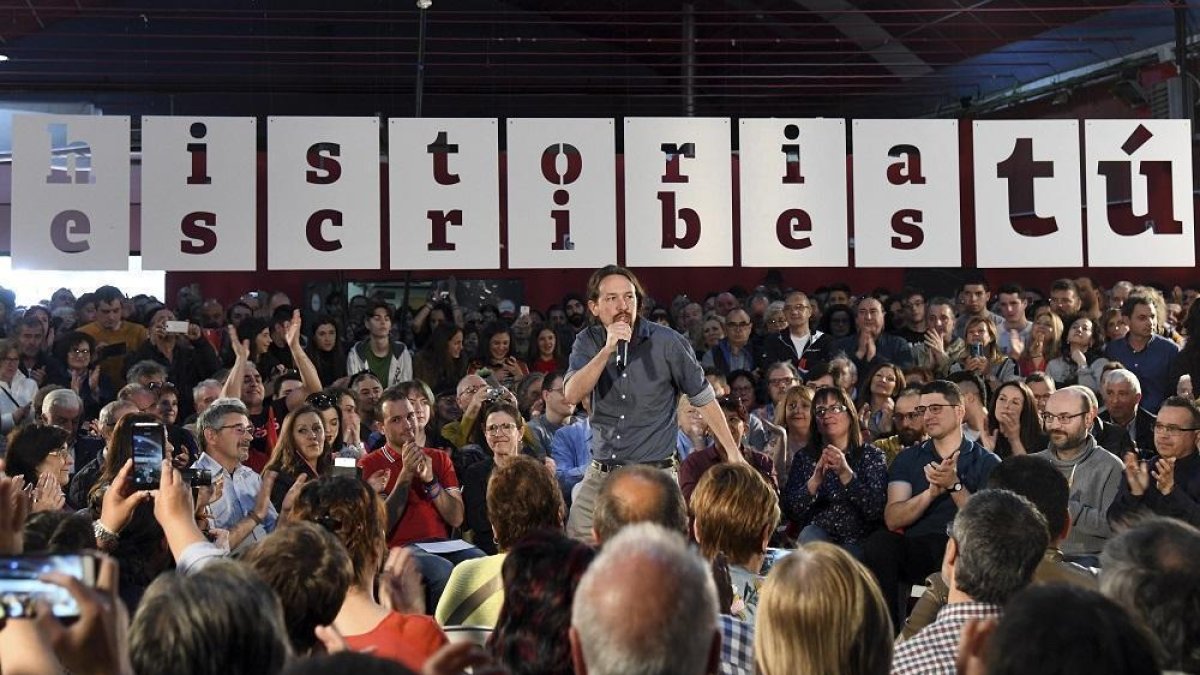 Pablo Iglesias en su discurso en Miranda de Ebro-- ICAL
