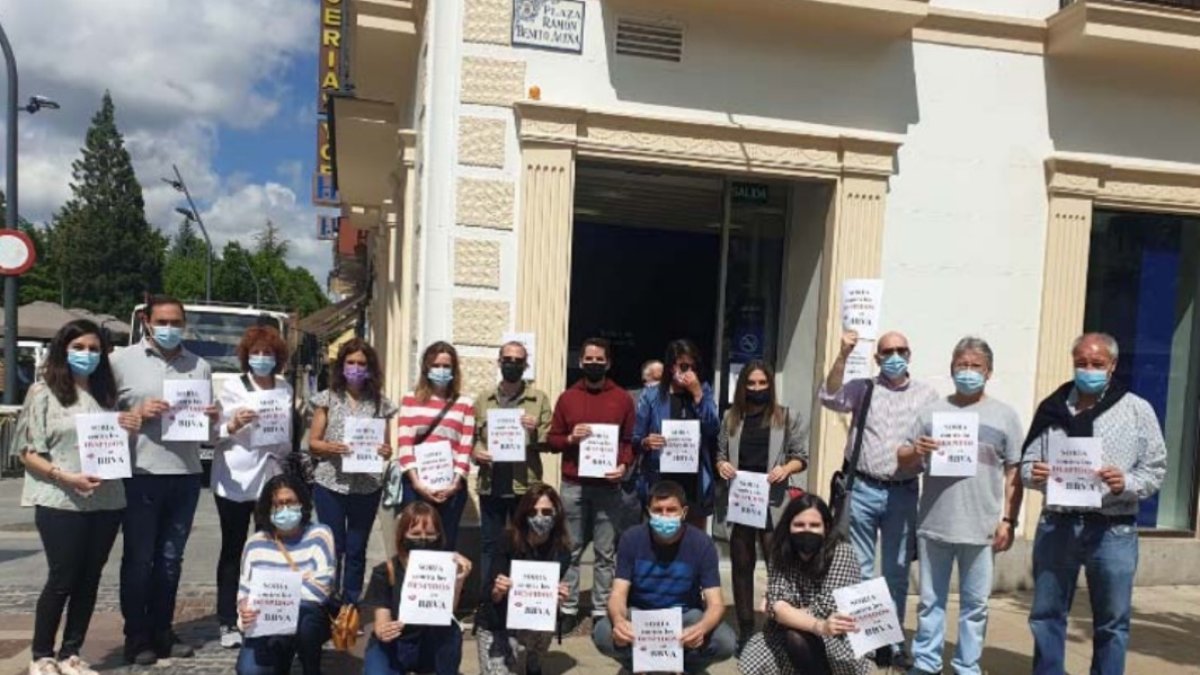 Trabajadores del BBVA en Soria secundan la huelga. HDS