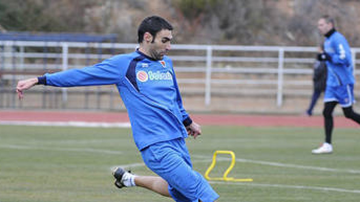 Jaio en el entrenamiento del pasado martes. / V. Guisande-