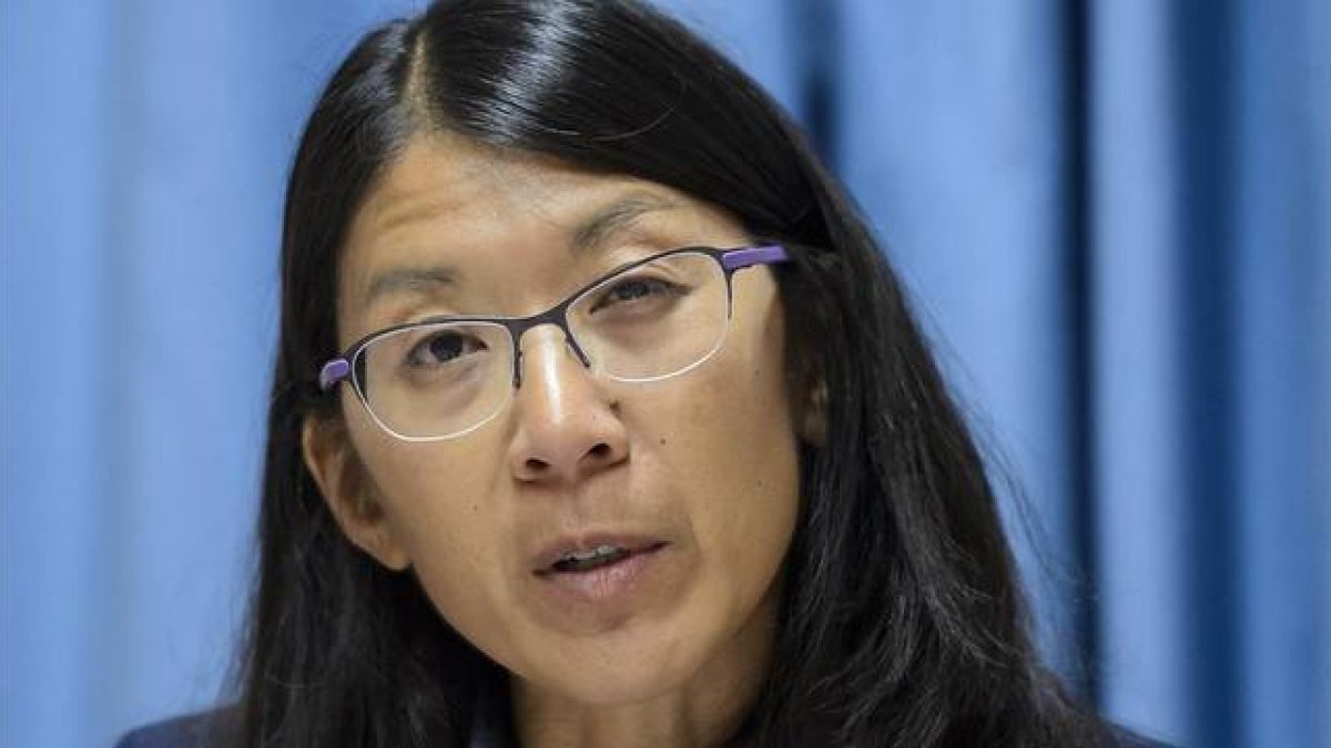 Joanne Liu, en la rueda de prensa.-AFP / FABRICE COFFRINI
