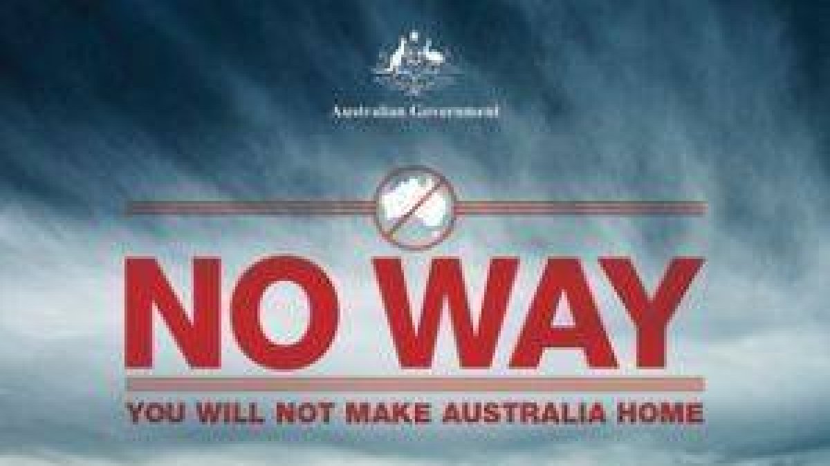Cartel de la campaña dirigido a los aspirantes a entrar en Australia.-
