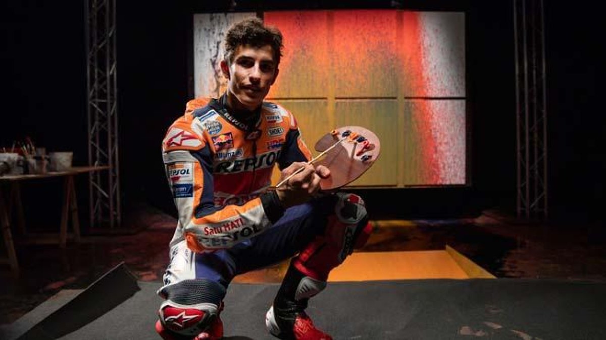 Marc Márquez, el artista de los 8 títulos. El piloto de Repsol Honda nos descubre una de sus pasiones ocultas: la pintura.-REPSOL HONDA