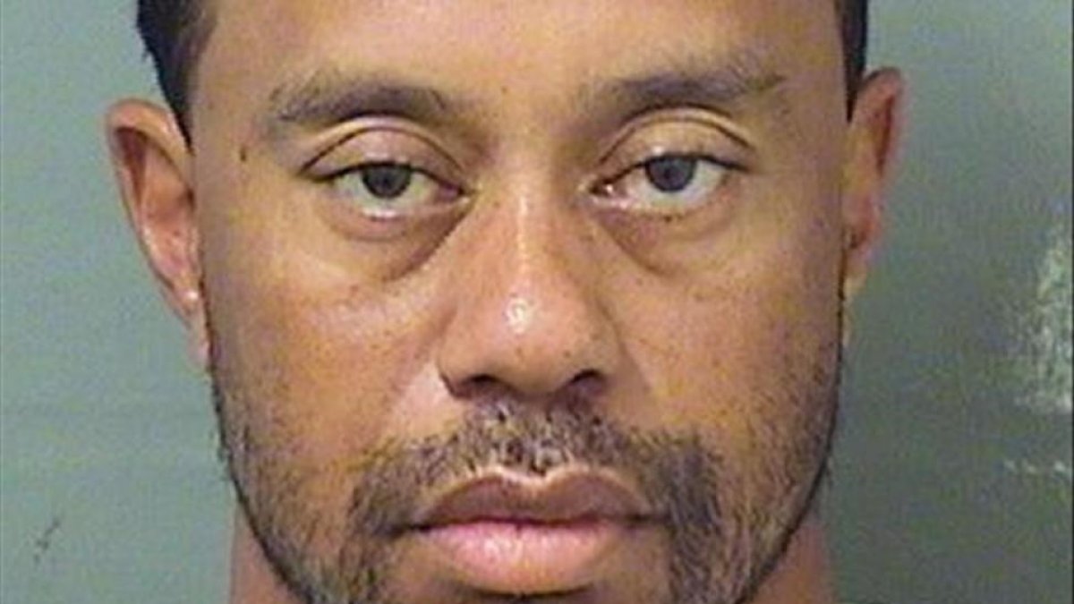 Woods, en la ficha policial del condado de Palm Beach.-AP