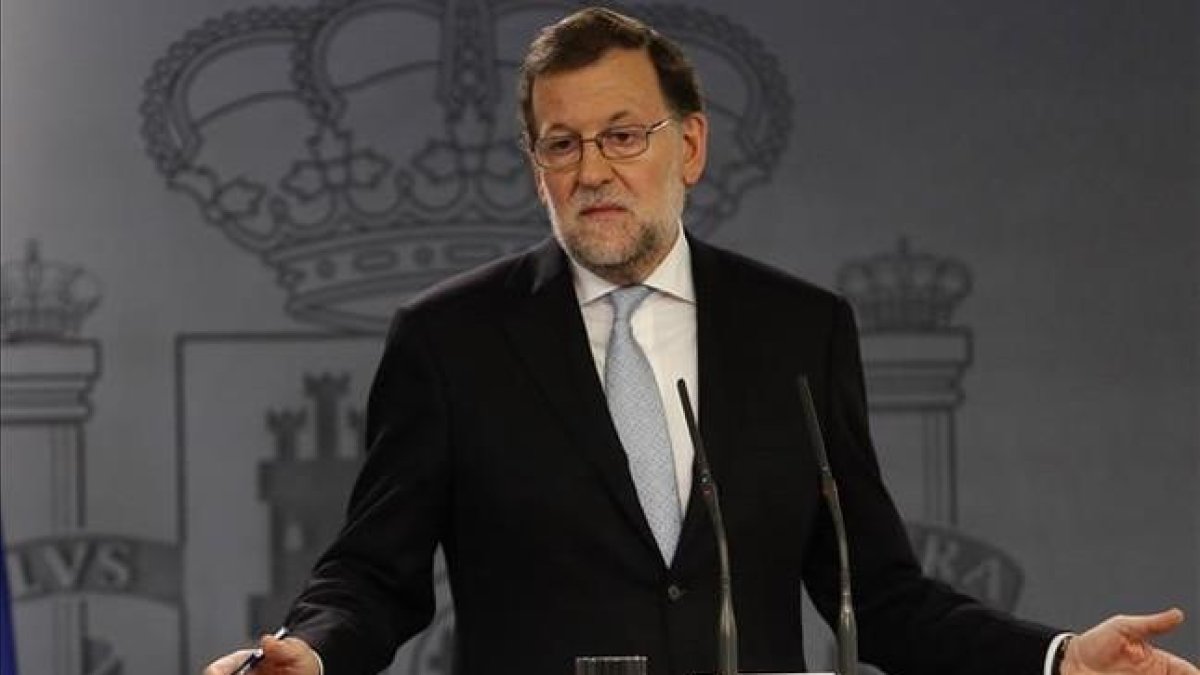 Mariano Rajoy, en la rueda de prensa posterior al Consejo de Ministros de este martes.-JUAN MANUEL PRATS