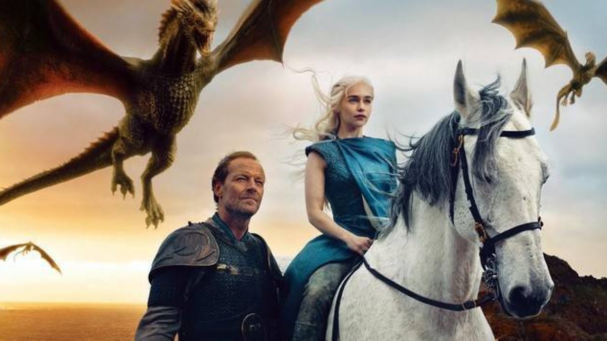 Daenerys Targaryen y lord Jorah Mormont, en 'Juego de Tronos'.-