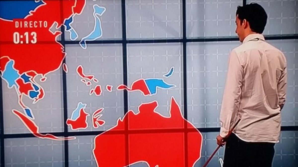 'Si es un perro te muerde'. Fran Nicolás tenía delante Australia pero no supo identificarla en el mapa.-TELECINCO