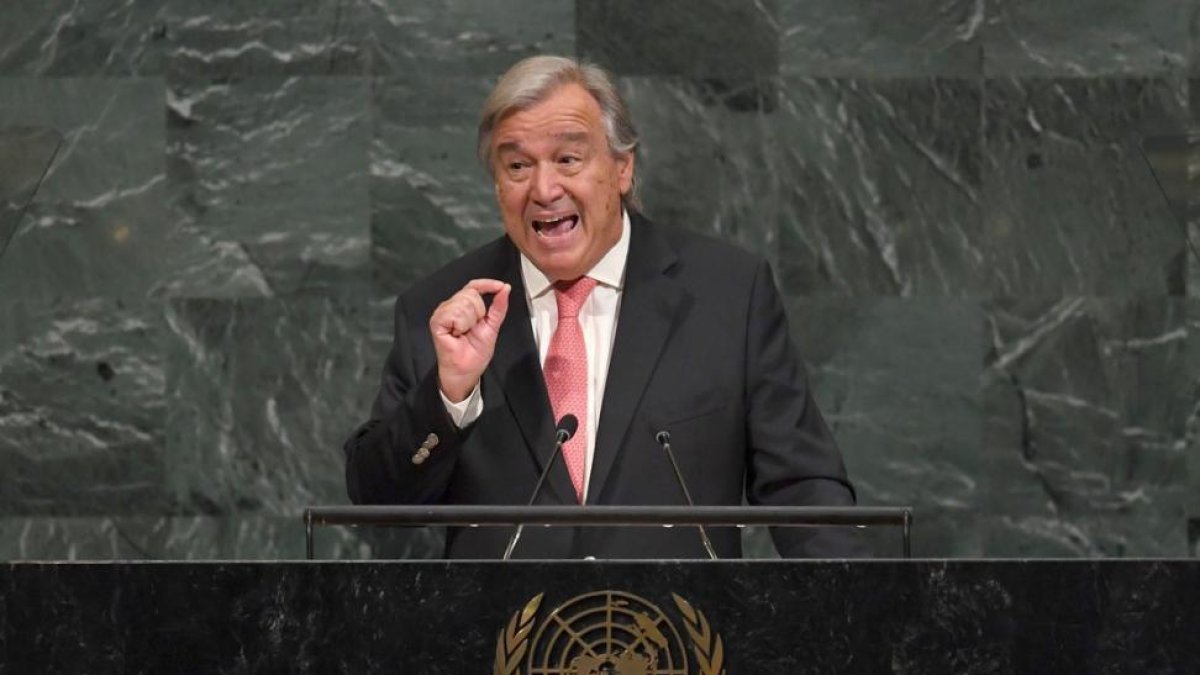 Antonio Guterres durante su intervención en la ONU, este martes.-TIMOTHY A. CLARY (AFP)