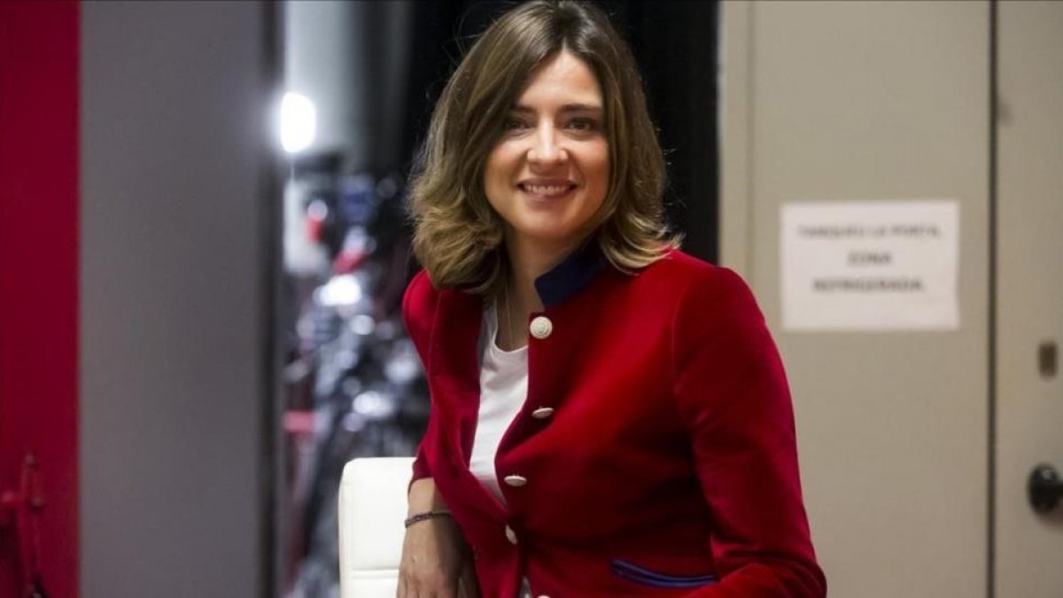 Sandra Barneda durante la presentacion de su último libro Hablarán de nosotras.-JOAN PUIG