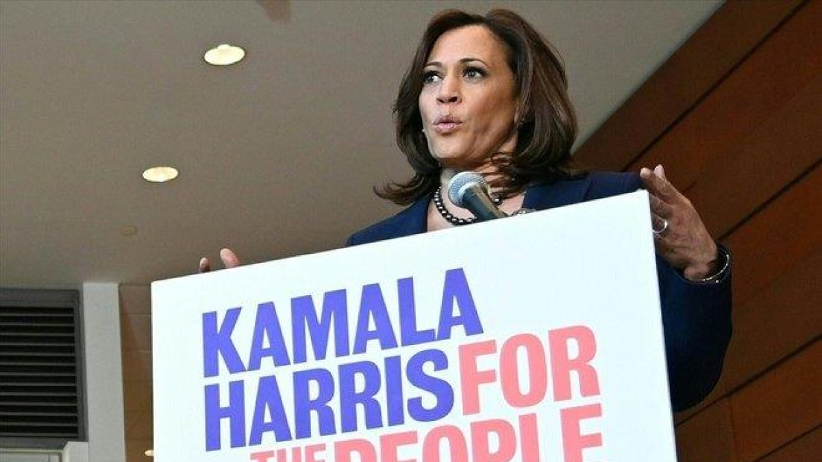 Kamala Harris, senadora por California que aspira a convertirse en candidata por el Partido Demócrata.-AFP