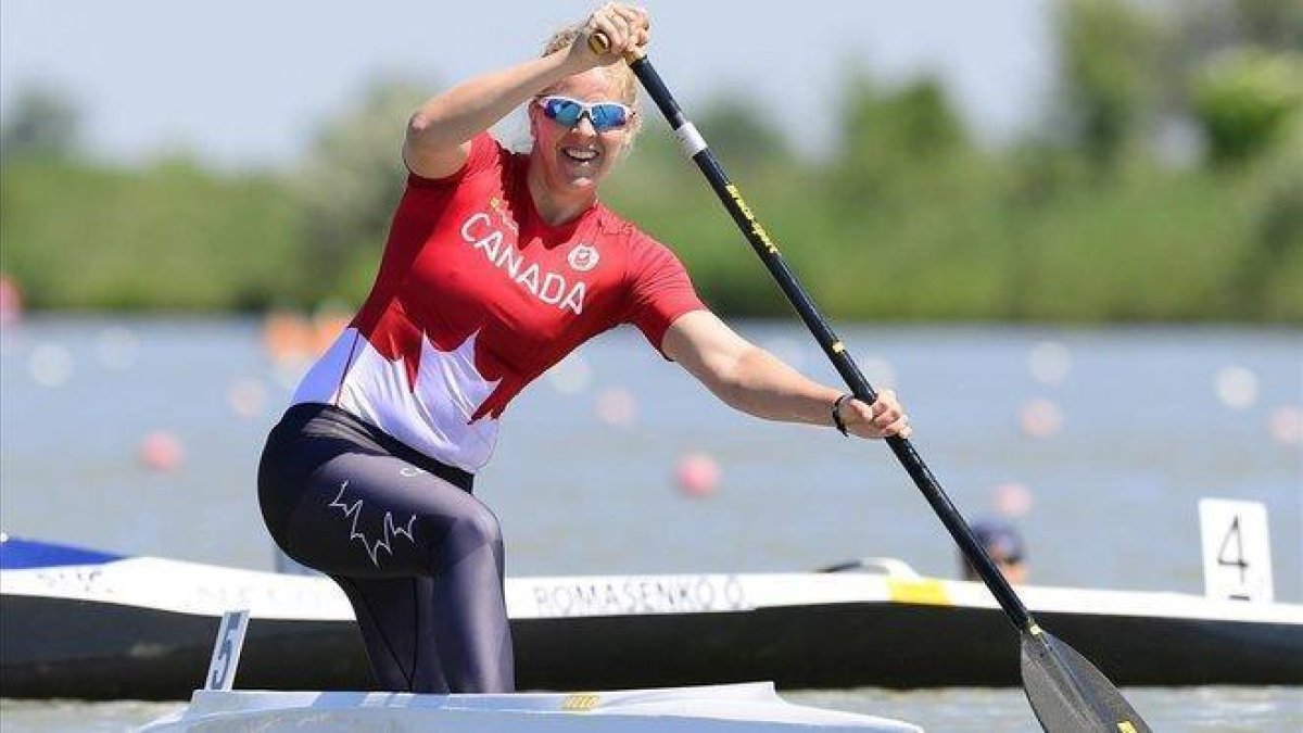 Laurence Vincent-Lapointe durante la competición mundial de 200 metros en 2017.-TAMAS KOVACS (EFE)