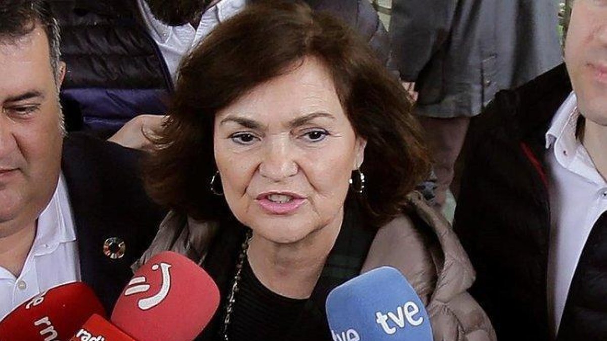 Carmen Calvo, en un acto electoral en San Sebastián. / GORKA ESTRADA (EFE)-EFE / GORKA ESTRADA