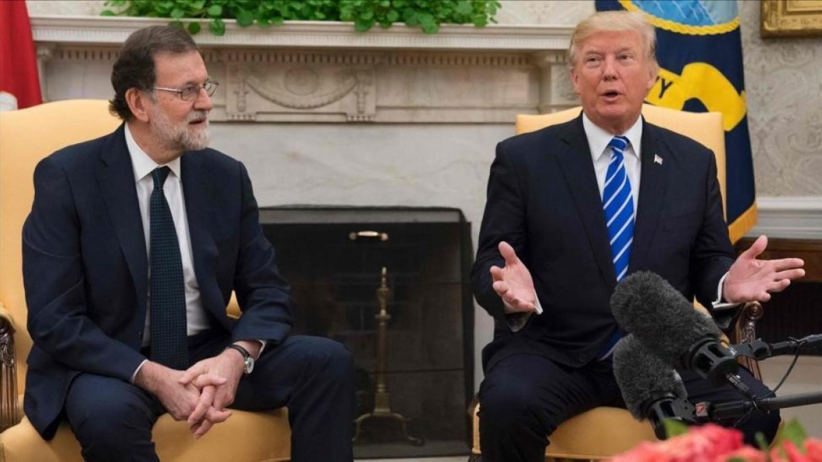 Mariano Rajoy y Donald Trump, en la Casa Blanca-/ SAUL LOEB